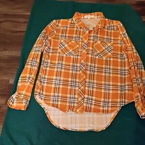 Yellow Plaid and Turquoise Button-Up Shirts(2)